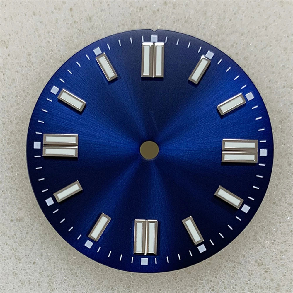 28.5MM sunburst watch Dial Green Luminous Watch Dial for NH35/ETA2836 2824/Pt5000/ 8215/Mingzhu 2813 Movement Watch Modification Accessories