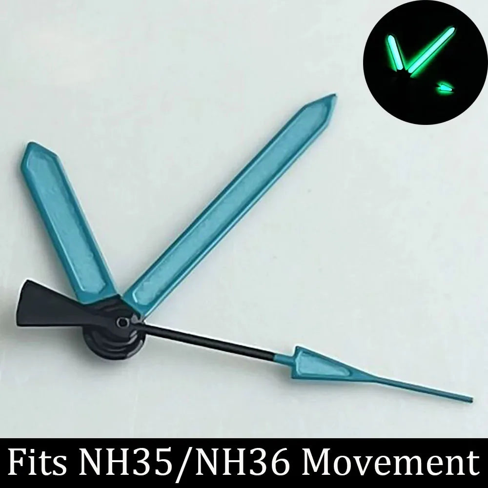 high-quality Watch accessories watch pointer NH series 35 NH36 hands green luminous suitable for N H35/ NH36 movement