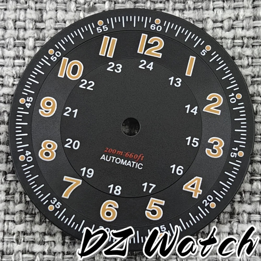 NH35 New 29mm Black/White/Green/Blue Pilot Style Watch Dial Face Set Arabic Numerals Fit NH36 ETA2824 PT5000 Automatic Movement