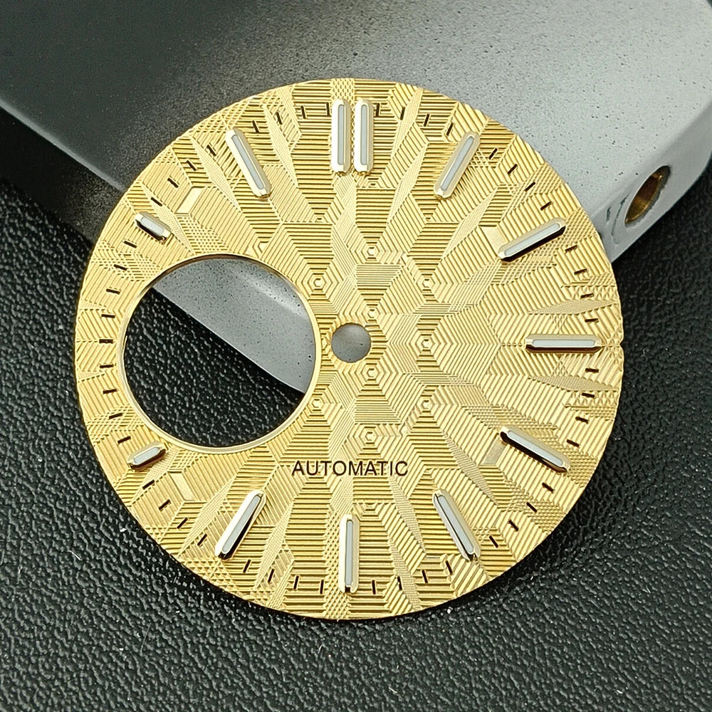 NH38 Watch Dial man watch Custom logo dial green luminous suitable for NH38 movement watch accessories