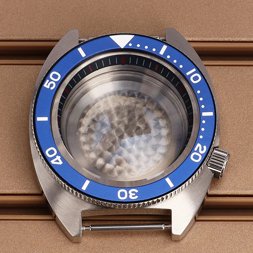 41mm Mod Turtle Watch Case Sapphire Glass Waterproof For Abalone/tuna mouth Captain Willard TMI NH35 NH36 NH38 4R Movement Stainless Steel Watch Accessories