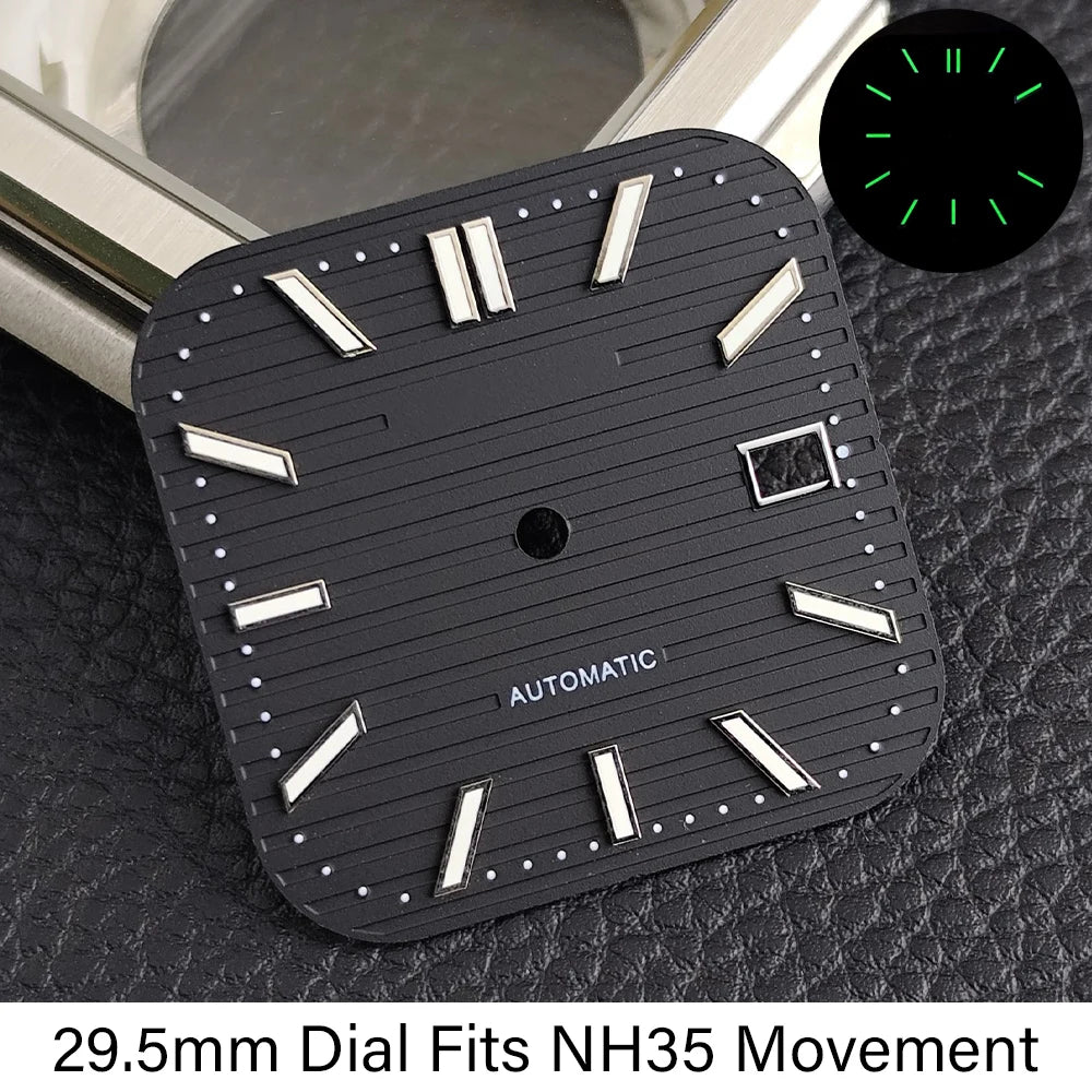 44mm Square Watch Case Cubitus Mod part NH34 NH35 NH38 36 Movement Sapphire for 29.5MM Dial