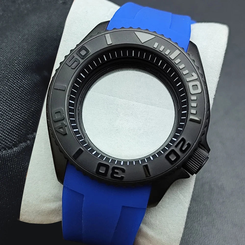 NH35 Case 42mm High-quality Yacht Master Steel Black Case NH35 NH36 Movement Case Watch Accessories Sapphire Glass 22mm Band