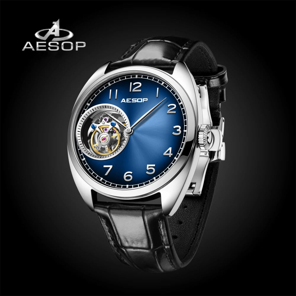 Real Tourbillon Watch AESOP 7056 Limited Edition Luxury Manual Winding Sapphire