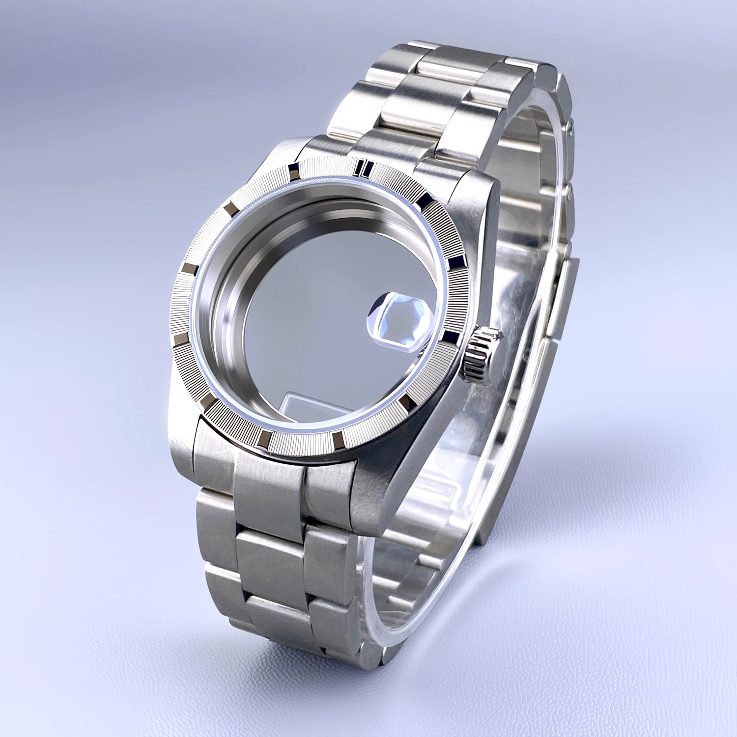 Original Diver Case 36mm NH35 Engine turned Bezel watch case for AK Parts Sapphire Glass Stainless Steel case Fit NH35 Movement 28.5mm Dial NH35