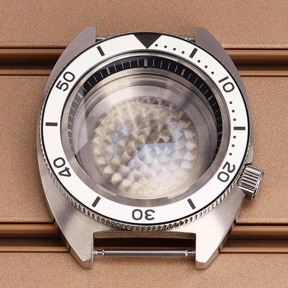 41mm Mod Turtle Watch Case Sapphire Glass Waterproof For Abalone/tuna mouth Captain Willard TMI NH35 NH36 NH38 4R Movement Stainless Steel Watch Accessories