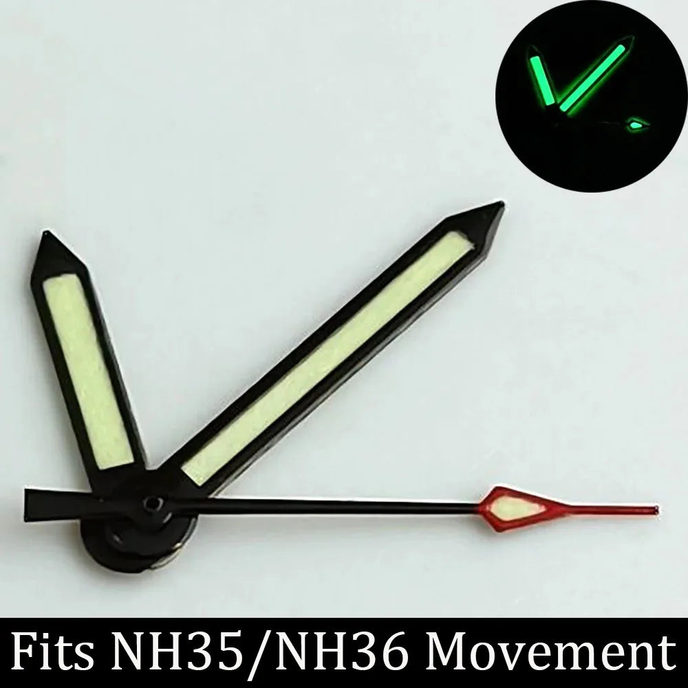 high-quality Watch accessories watch pointer NH series 35 NH36 hands green luminous suitable for N H35/ NH36 movement