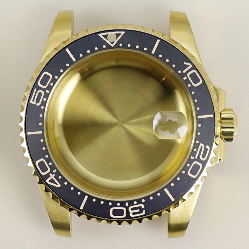 40MM PVD Gold Submariner Watch Case GMT Yacht Master Polish Strap Sapphire Glass For NH35 NH36 NH34 NH38 Miyota 8215 Eta 2824 GMT SUB Yacht 20ATM waterproof
