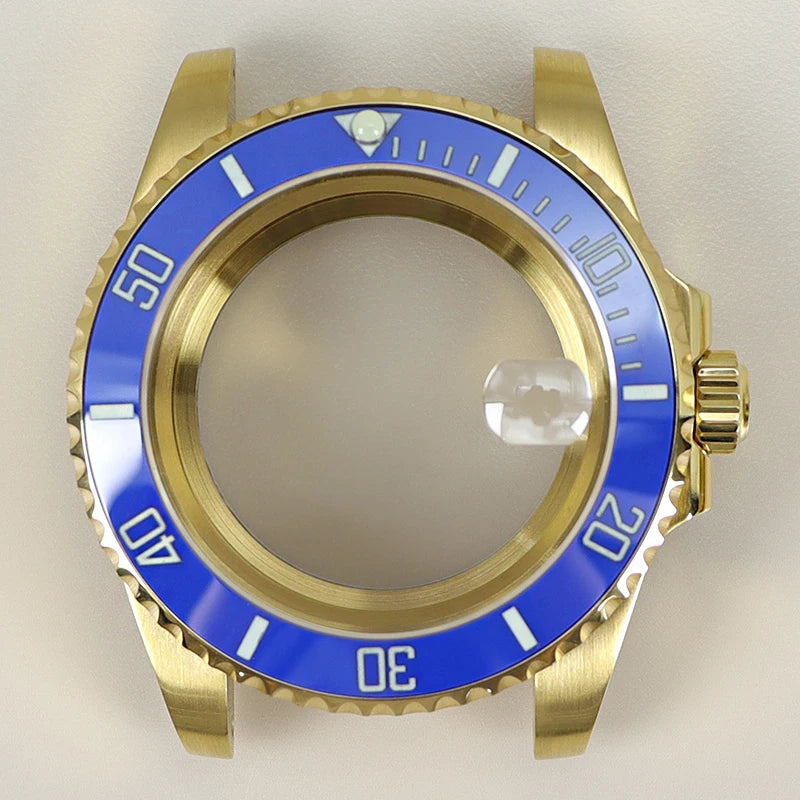 40MM PVD Gold Submariner Watch Case GMT Yacht Master Polish Strap Sapphire Glass For NH35 NH36 NH34 NH38 Miyota 8215 Eta 2824 GMT SUB Yacht 20ATM waterproof