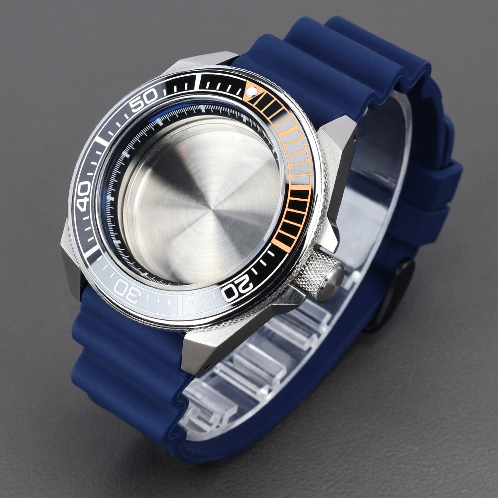 43.8mm Samurai King Watch Case Sapphire Ceramic Insert For Seiko NH35 NH36 NH34 Movement Mod 10ATM