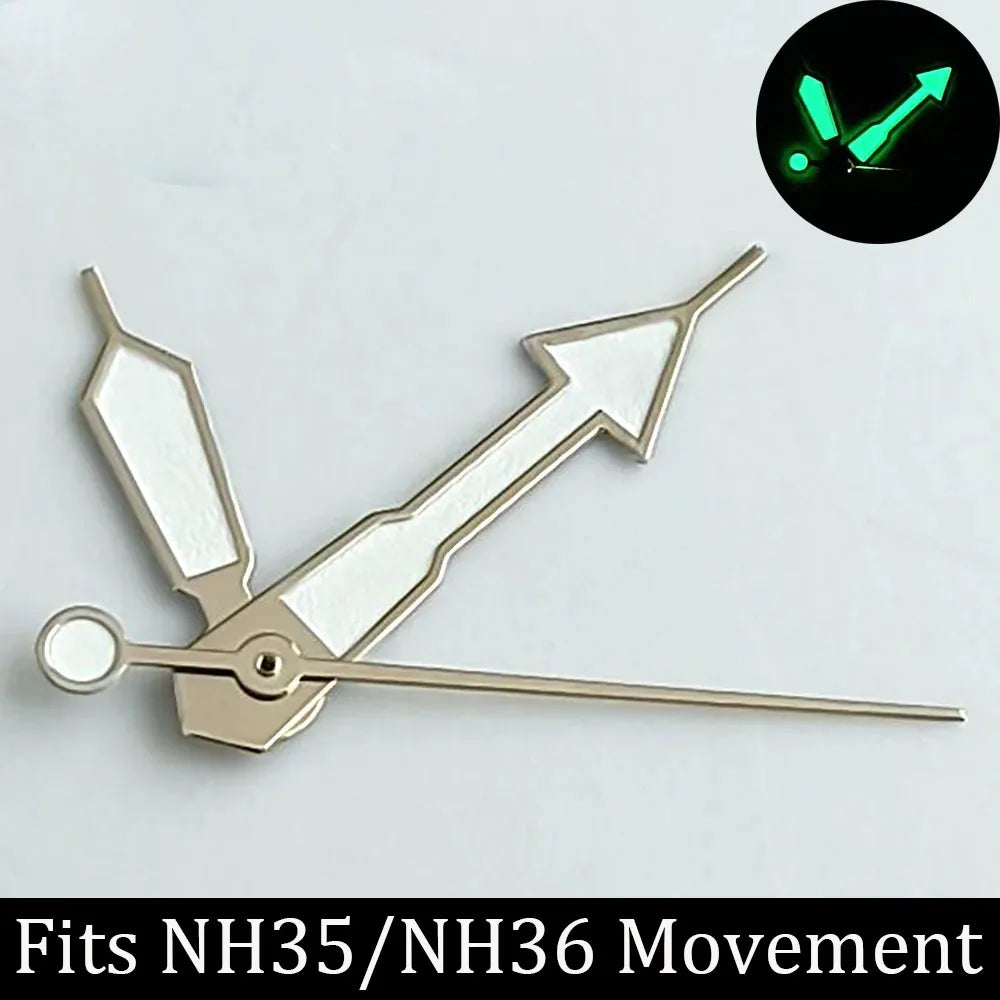 high-quality Watch accessories watch pointer NH series 35 NH36 hands green luminous suitable for N H35/ NH36 movement