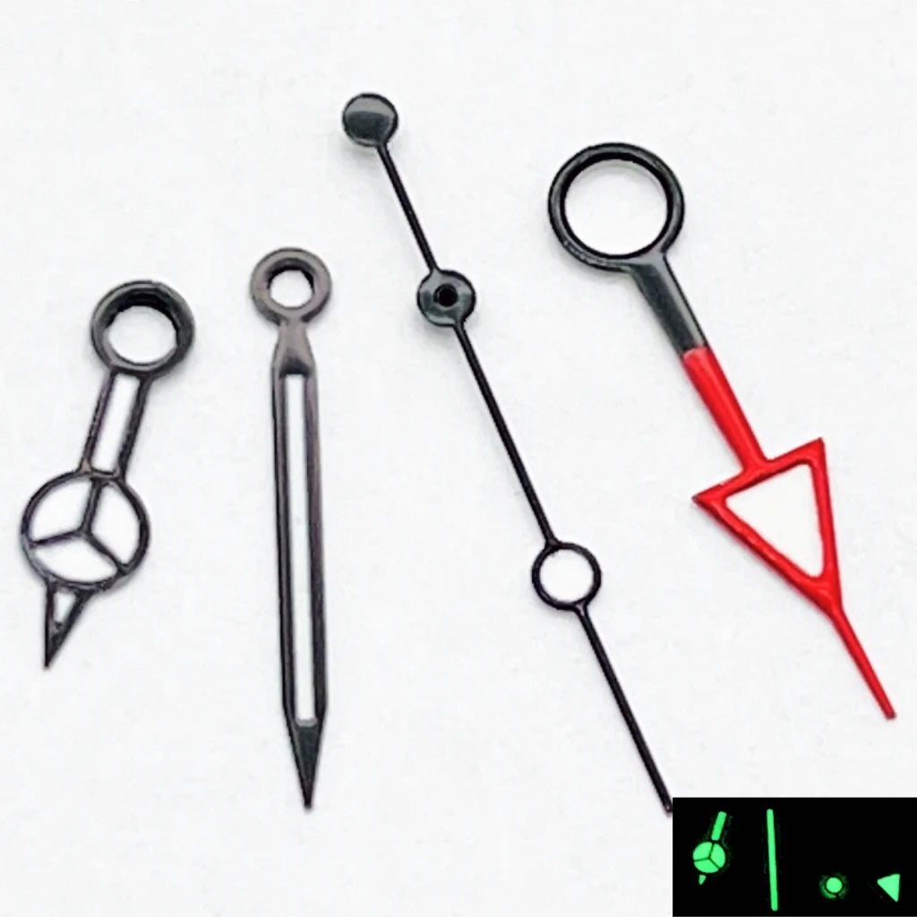 RICHUS NH34 GMT Watch Hands Silver/Black/Gold/RoseGold Blue Luminous Fit NH34 Movement Watch Accessories