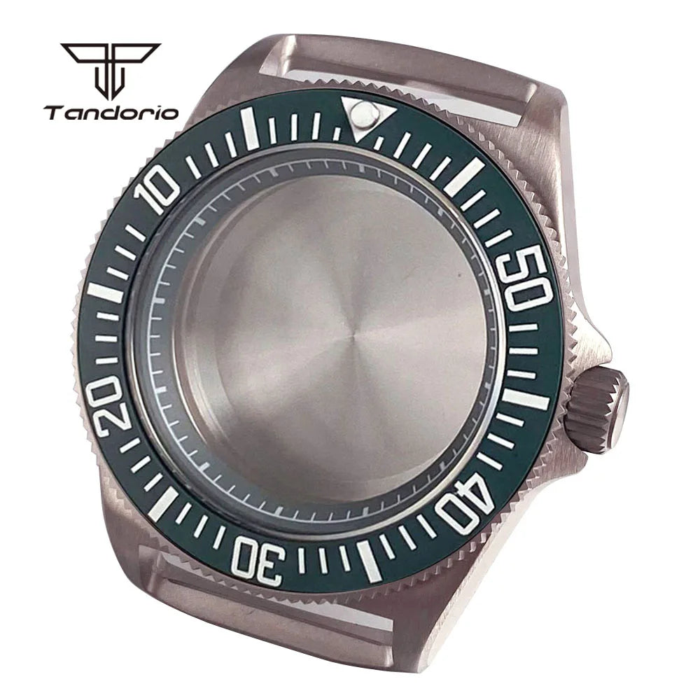 42mm Titanium Dive Watch Case Black/Blue/Green Bezel Sapphire Fit NH35 NH36 NH38 ETA2824 PT5000 Wristwatch Mod Parts Accessories