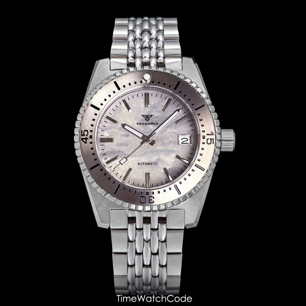 62mas Watch Mod Tandorio TD230k NH35A Automatic Watch for Men 41mm Diving Sapphire 30ATM Aluminum Bezel