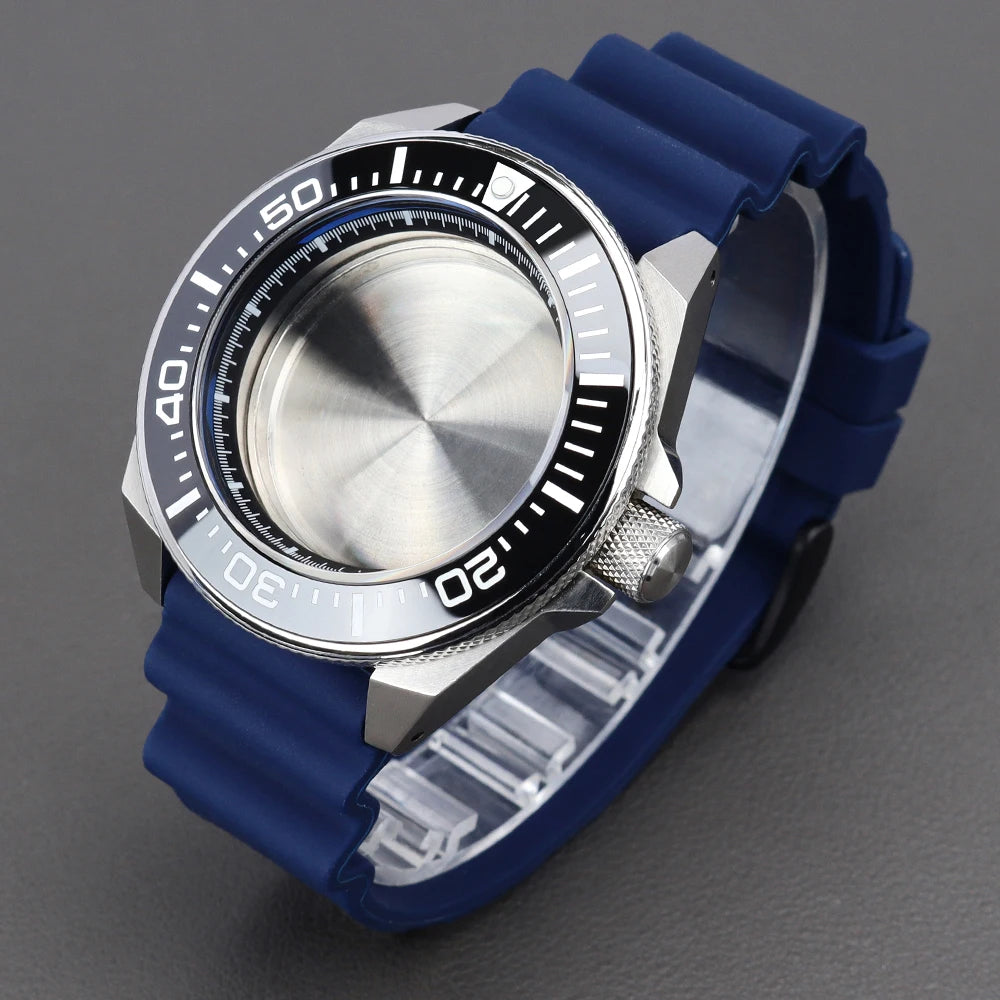 43.8mm Samurai King Watch Case Sapphire Ceramic Insert For Seiko NH35 NH36 NH34 Movement Mod 10ATM