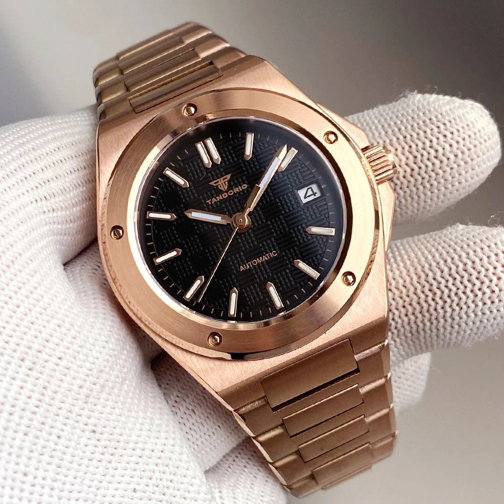 40mm Rose Gold Engineer Watch Tandorio TD331Z Sapphire 20BAR NH35A Date Automatic Luminous