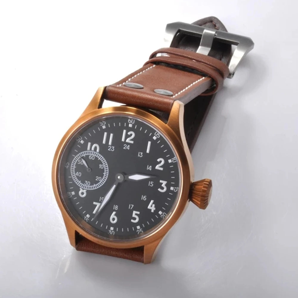 44mm  Men's Watch Seagull ST3600 Manual Winding Sub Second  Sapphire Luminous Chronograph