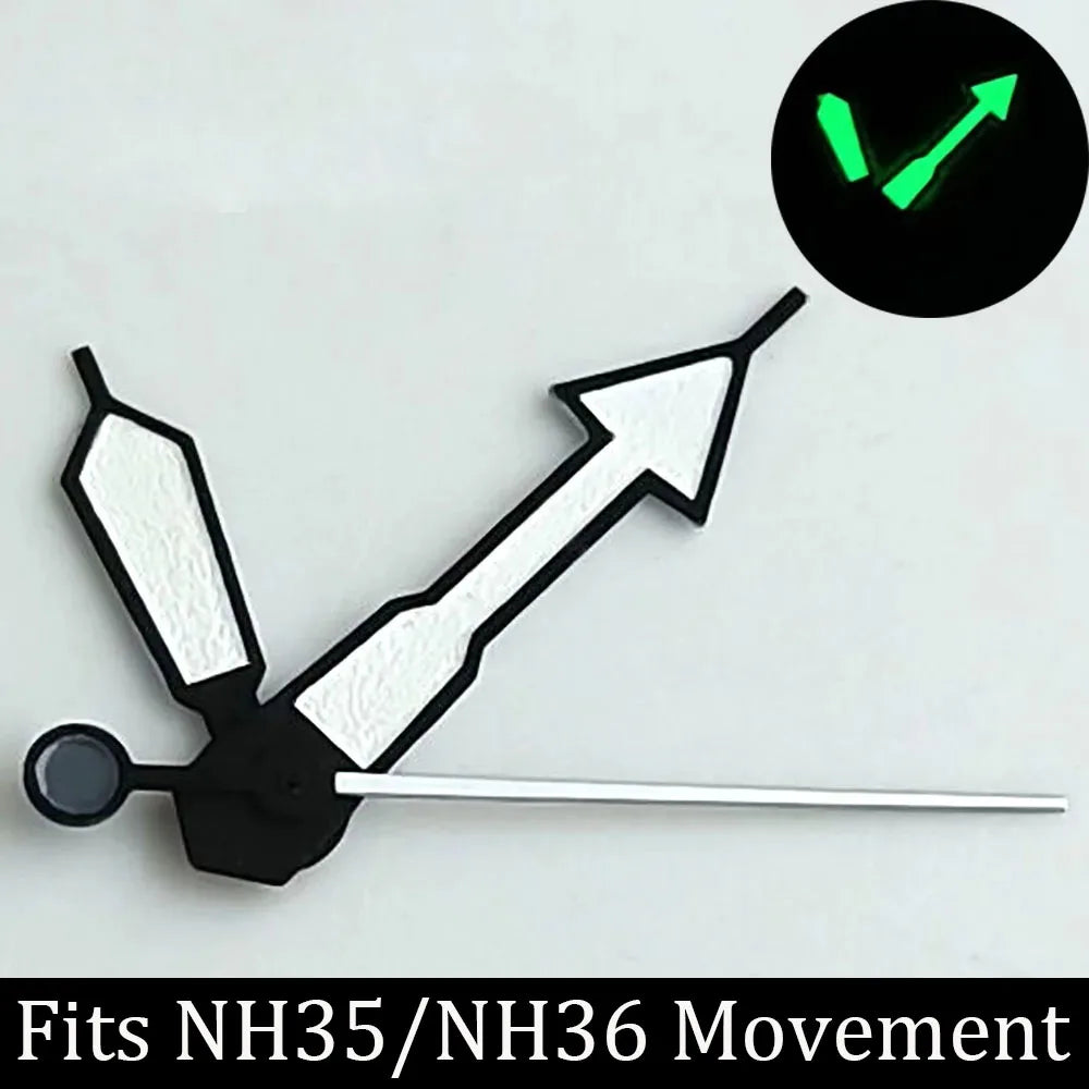 high-quality Watch accessories watch pointer NH series 35 NH36 hands green luminous suitable for N H35/ NH36 movement