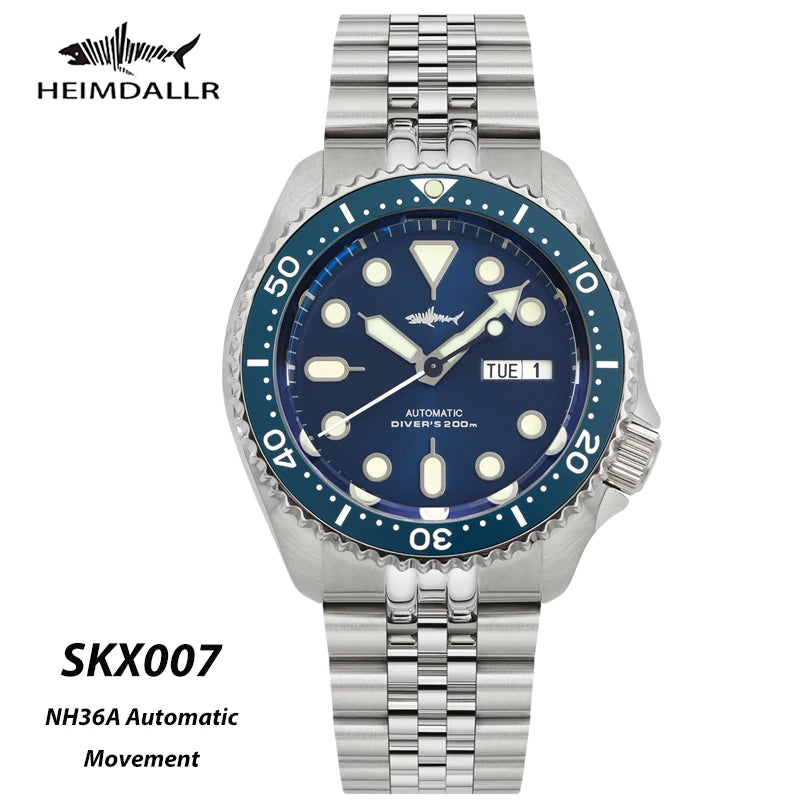 NH36 SKX007 Diver Watch 42mm Heimdallr 200M Waterproof Sapphire Ceramic Bezel C3 Luminous