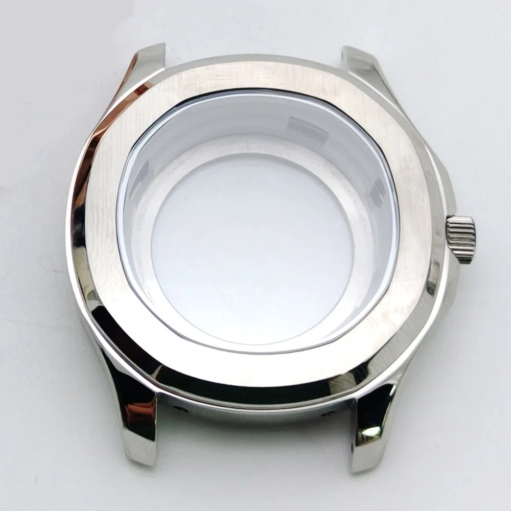 Aquanaut case 42mm NH35 Rose Gold 316 Stainless Steel Case Rubber Strap Luminous Dial Hands Modifed Watch Parts Accessorie glass back