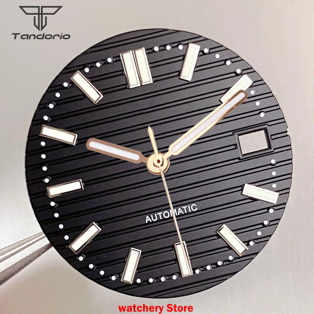 40mm Rose Gold Watch Case Bracelet Fit NH35 NH36 Automatic Movement Watch Parts For Nautilus Style Stainless Steel Bracelet