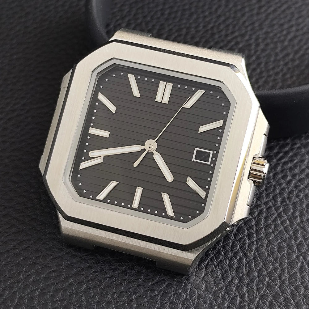 44mm Square Watch Case Cubitus Mod part NH34 NH35 NH38 36 Movement Sapphire for 29.5MM Dial