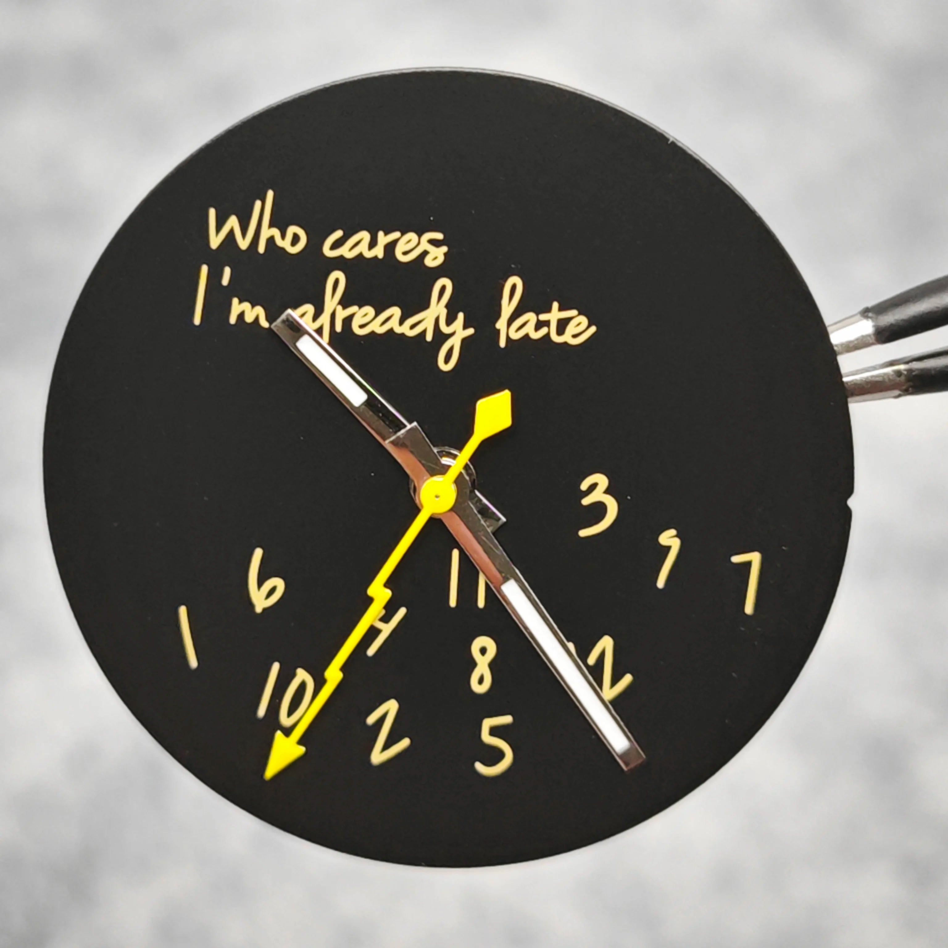 New Log Modified Watch Face 28.5mm DIY Watch Dial Fits NH35/4R36 Movement Who Cares Lt's Already Late Watch Accessories