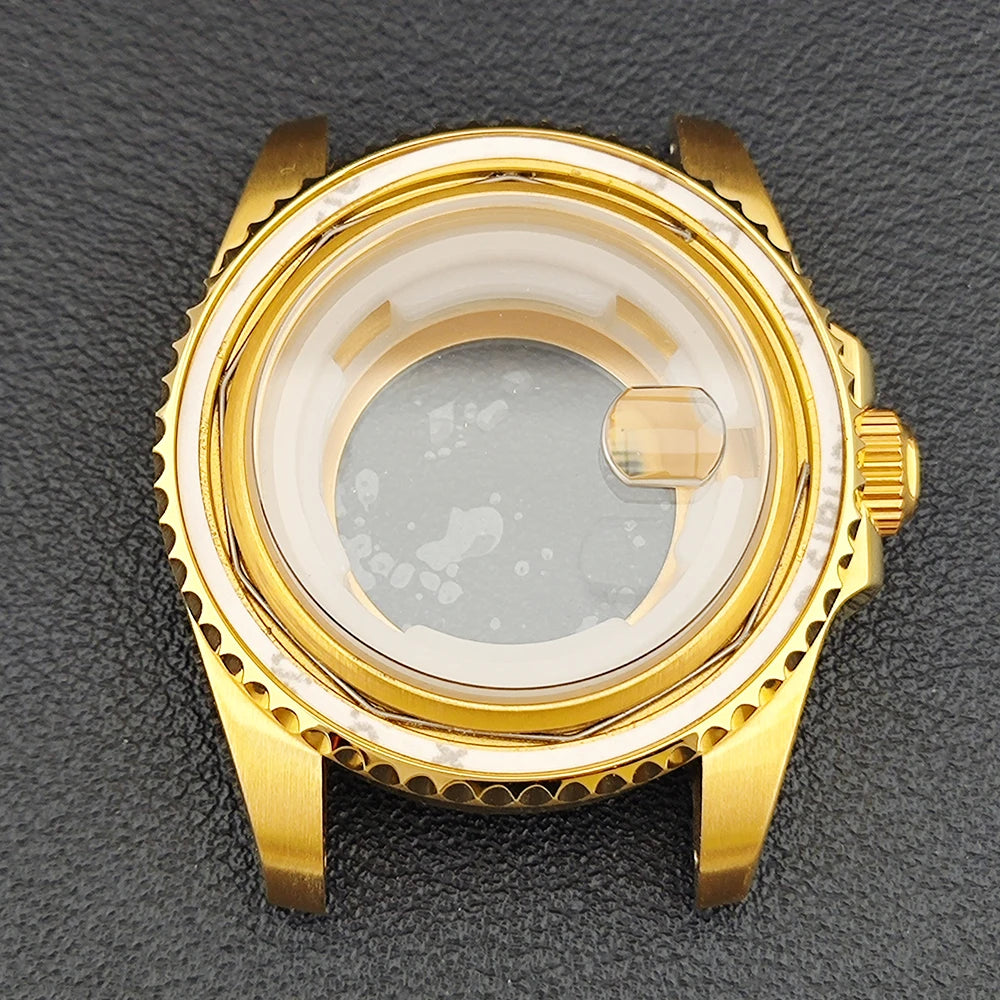 34MM NH05 Watch Case bezel insert ring sapphire glass stainless steel screw in crown women's watch case, suitable for NH05 NH06 movement