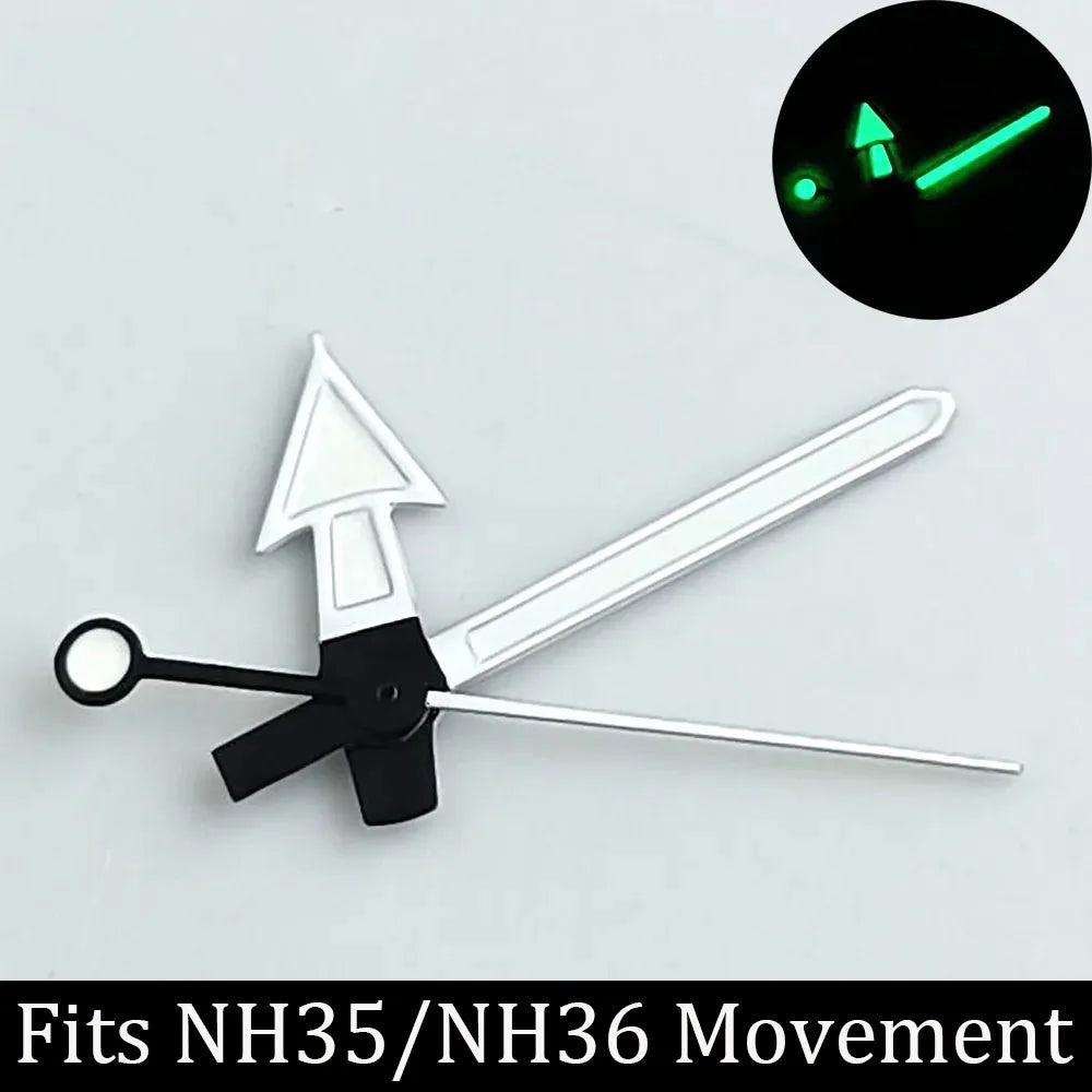 high-quality Watch accessories watch pointer NH series 35 NH36 hands green luminous suitable for N H35/ NH36 movement