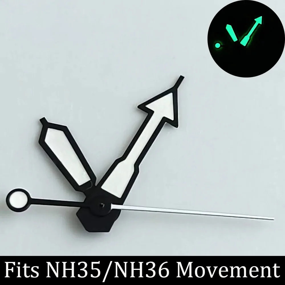 high-quality Watch accessories watch pointer NH series 35 NH36 hands green luminous suitable for N H35/ NH36 movement