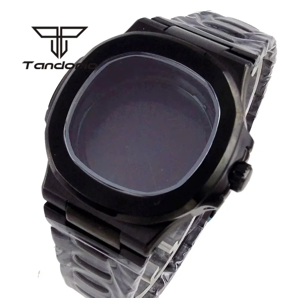 Square Watch Case fit for Philippe Nautilus 40mm Japan NH35A NH34 NH70 Movement Sapphire Glass Watch Parts