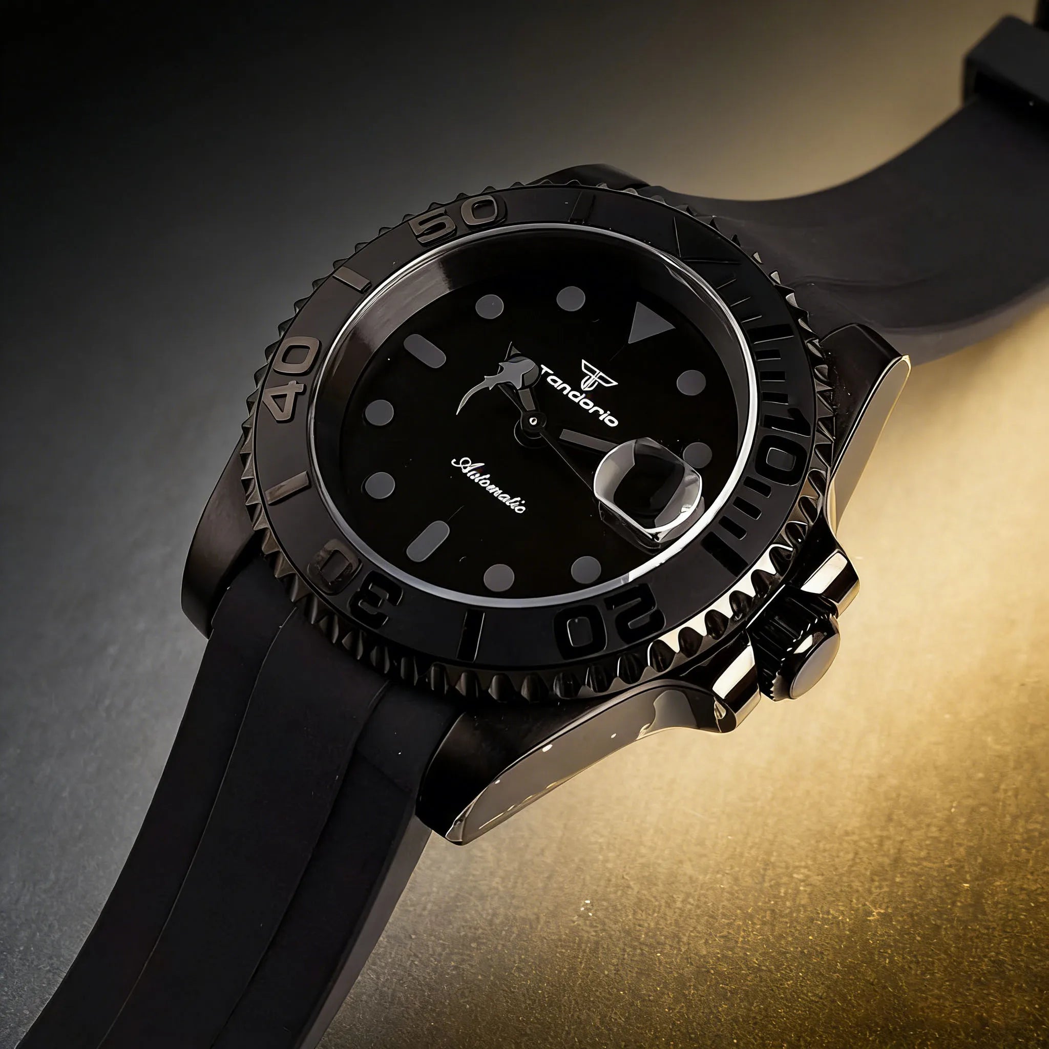 Black Yacht Master Tandorio TD269k 40mm Shark Hands Sapphire Glass 200m Waterproof Japan NH35A Automatic Mechanical Watch