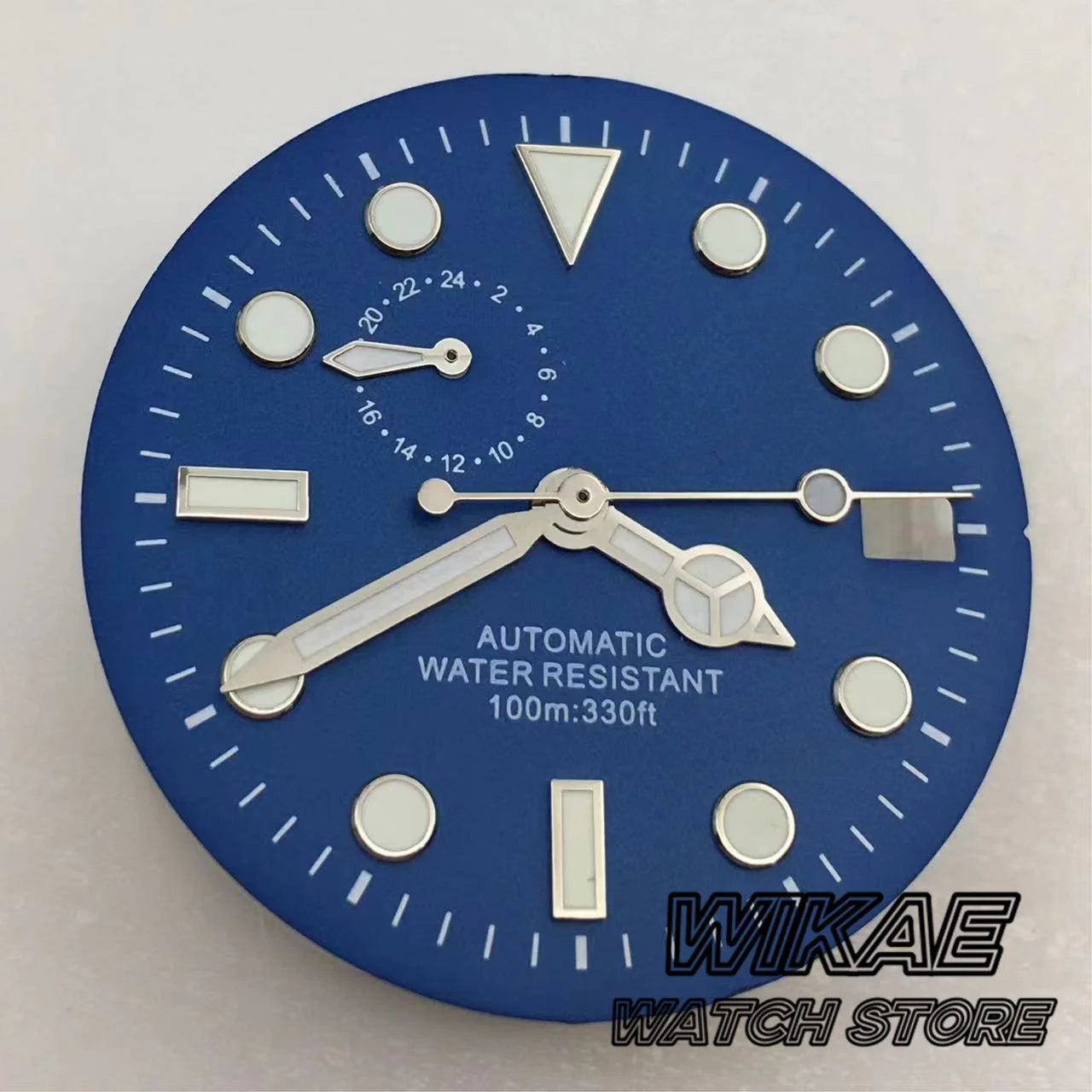 29mm Sterile TMI NH37 Watch Dial Hand Set Black Blue Green Dial Silver Orange Index Green Luminous