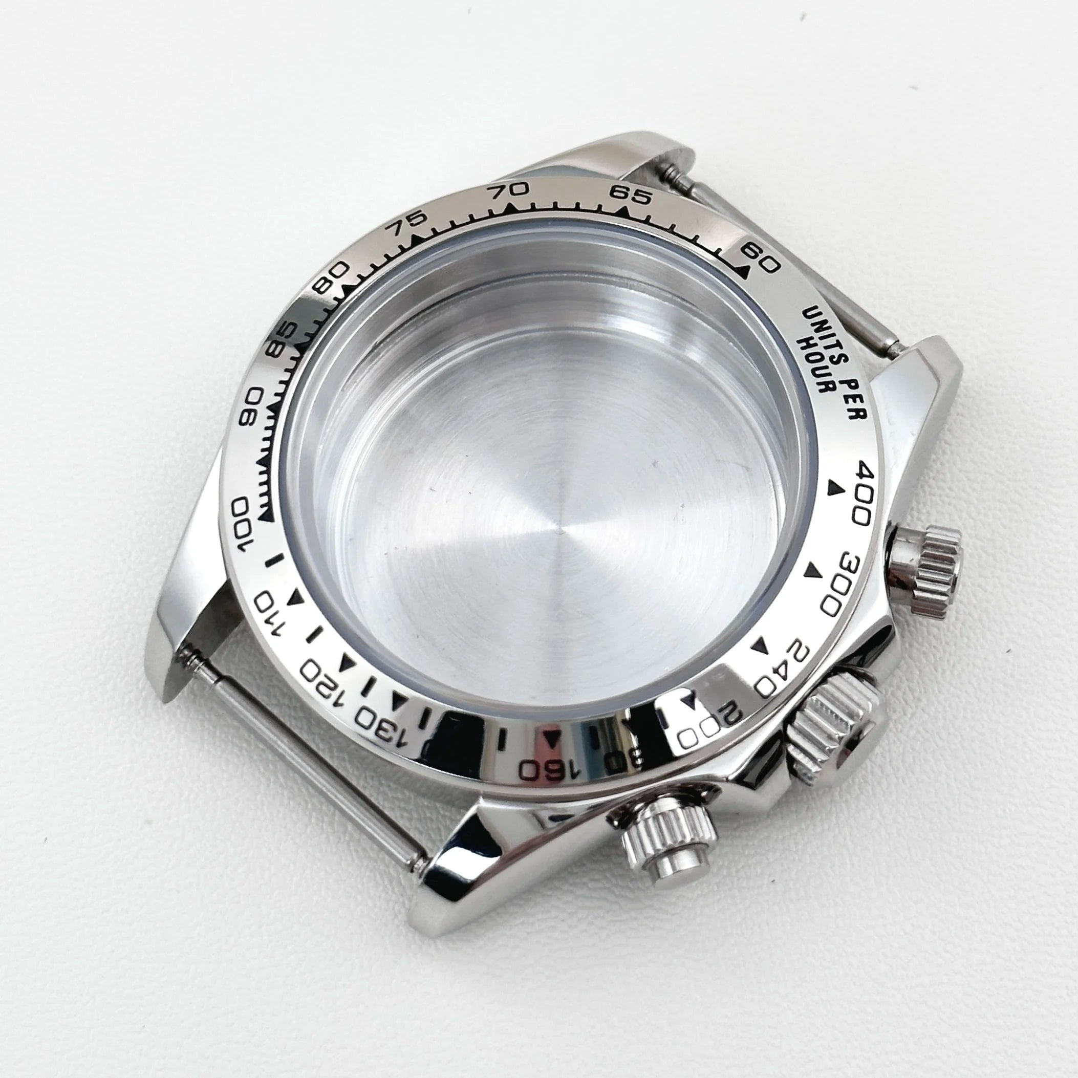 39mm VK63 watch Case Chronograph Silver 316 Stainless Steel Quartz Movement Watch Accessories Fits 20mm Strap