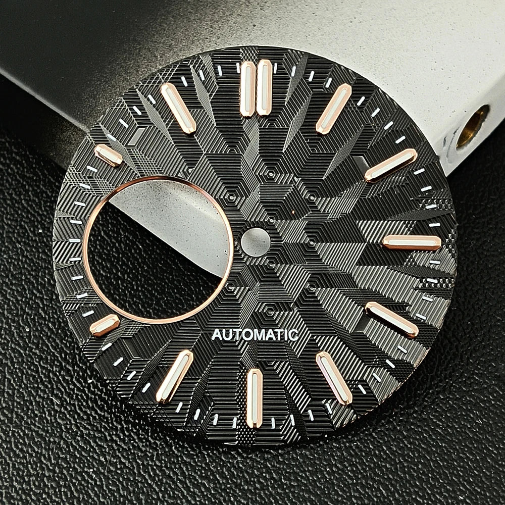 NH38 Watch Dial man watch Custom logo dial green luminous suitable for NH38 movement watch accessories