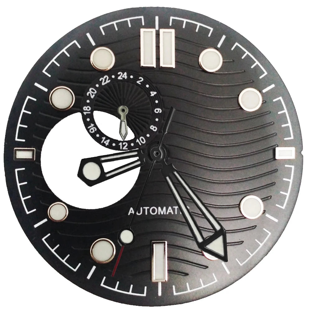 NH39 Watch Dials 31mm Subsecond dial Hands Green Luminous Watch Accessories Parts