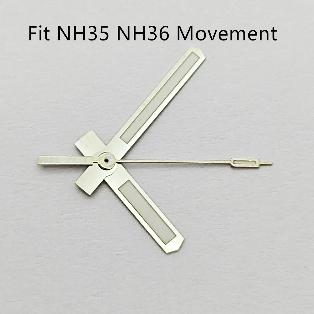 Wide blade Silver Watch Hands Fit NH35 NH36 PT5000 ETA 2836 2824 DG2813 3804 Miyota 8215 8205 821 Movement Watch Accessories