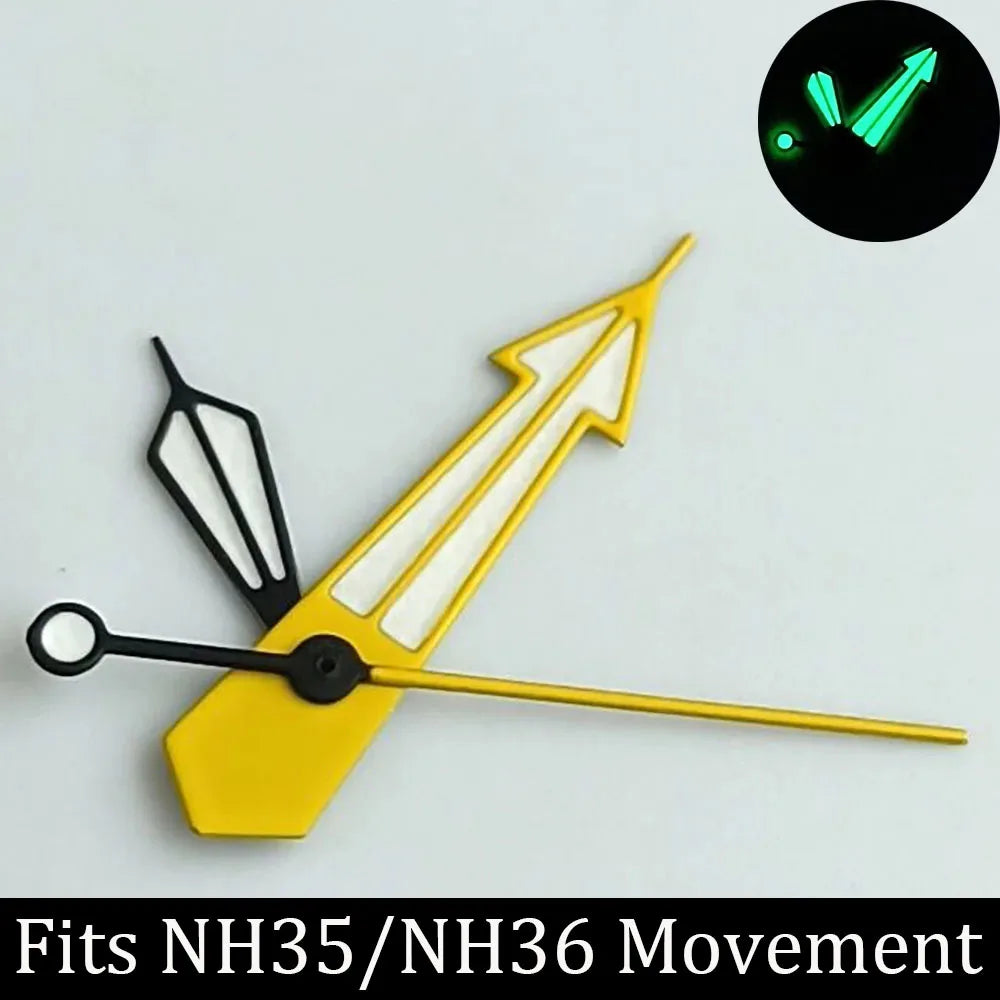 high-quality Watch accessories watch pointer NH series 35 NH36 hands green luminous suitable for N H35/ NH36 movement