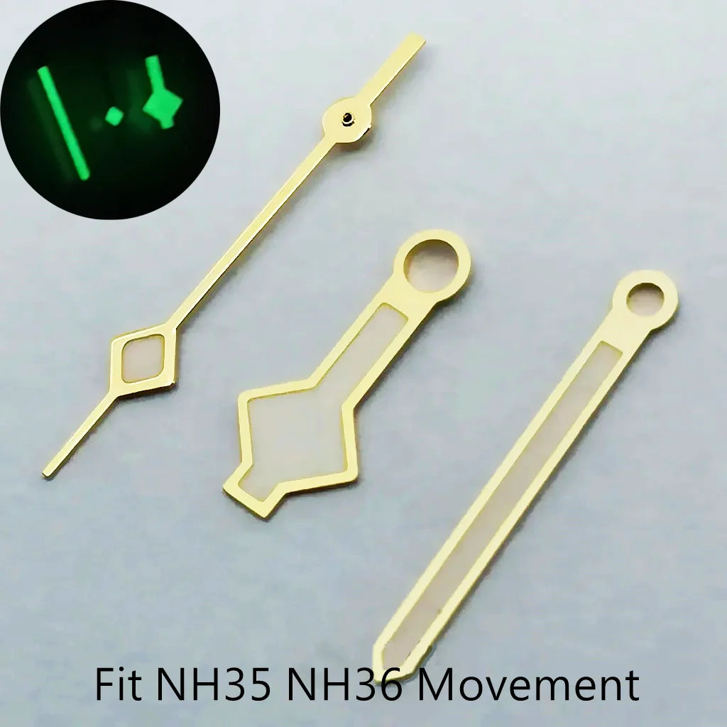 NH35Luminous Hands Snowflake Gold/Silver/Black/Rose Gold Watch Hand Watch Fit NH35 NH36A Miyota 82 Series ETA 2824 2836 Movement