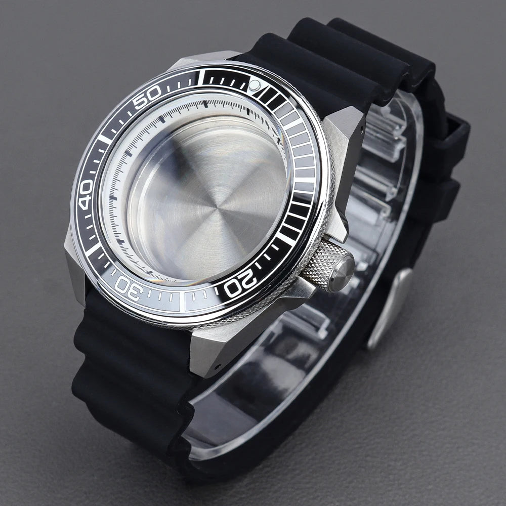43.8mm Samurai King Watch Case Sapphire Ceramic Insert For Seiko NH35 NH36 NH34 Movement Mod 10ATM