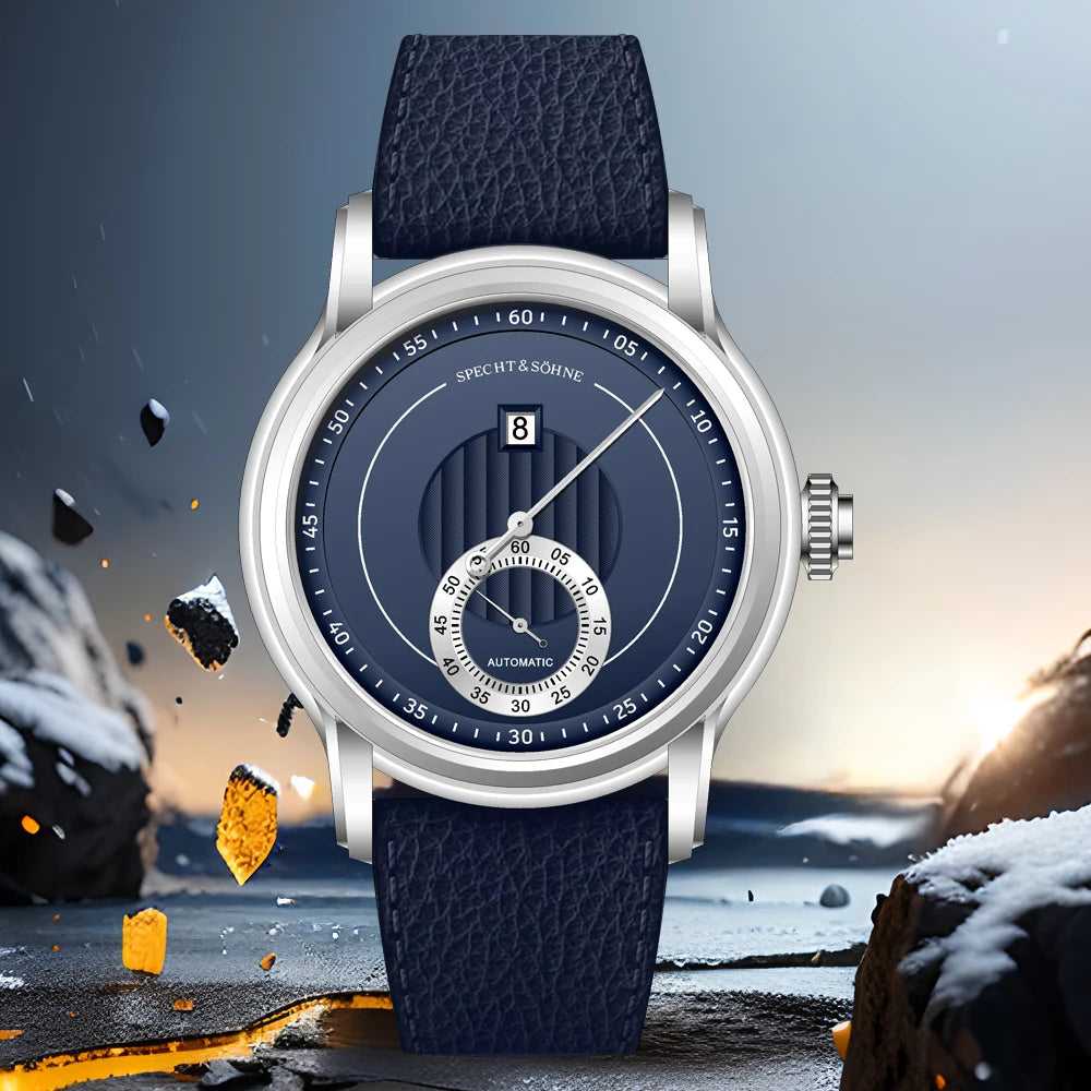 Jump Hour Watch Specht & Söhne Seagull ST1721 Automatic Watch For Men Sapphire Crystal 5ATM