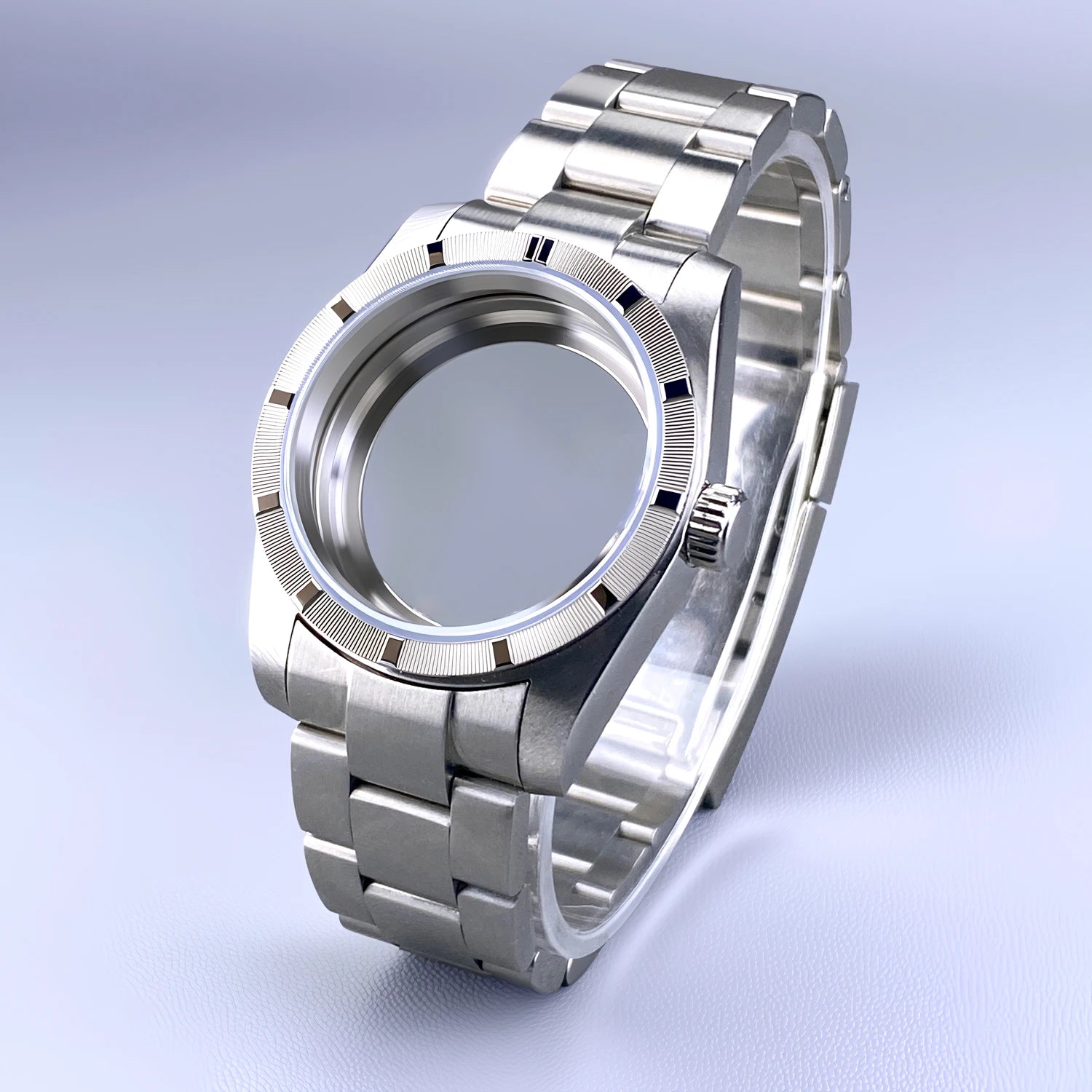 Original Diver Case 36mm NH35 Engine turned Bezel watch case for AK Parts Sapphire Glass Stainless Steel case Fit NH35 Movement 28.5mm Dial NH35