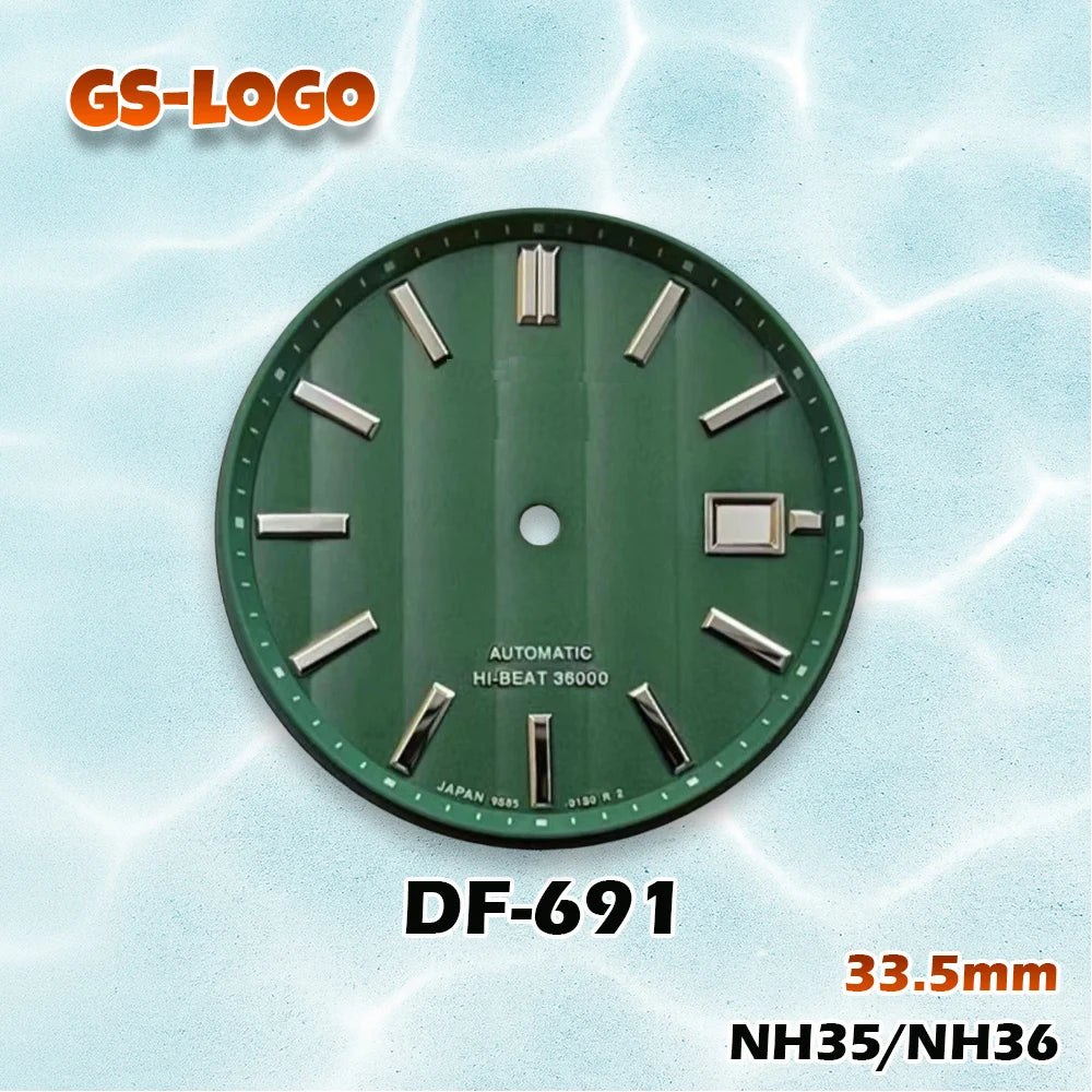 33.5mm GS Logo Dial Multi-Color NH35/NH36 Movement Men's Watch Modification Accessories