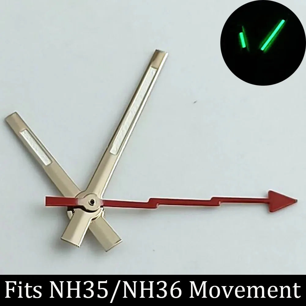 high-quality Watch accessories watch pointer NH series 35 NH36 hands green luminous suitable for N H35/ NH36 movement