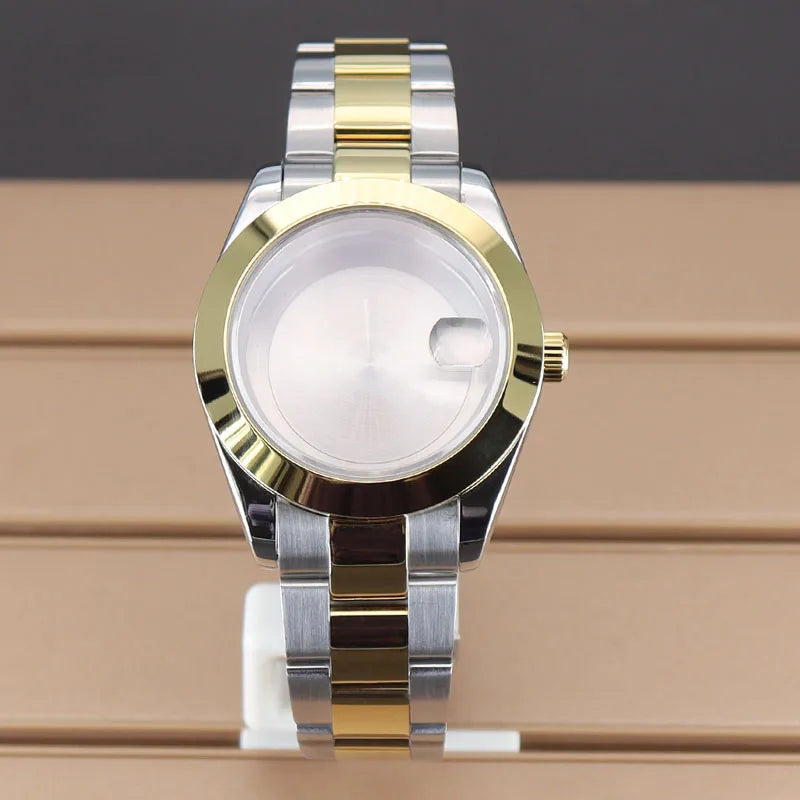 Explorer Watch Case 36mm/39mm Silver Rose Gold yellow Gold Two tone Sapphire 316L stainless Steel For Nh35 Nh36 NH34 NH38 Nh70 Miyota 8215 8285Movement