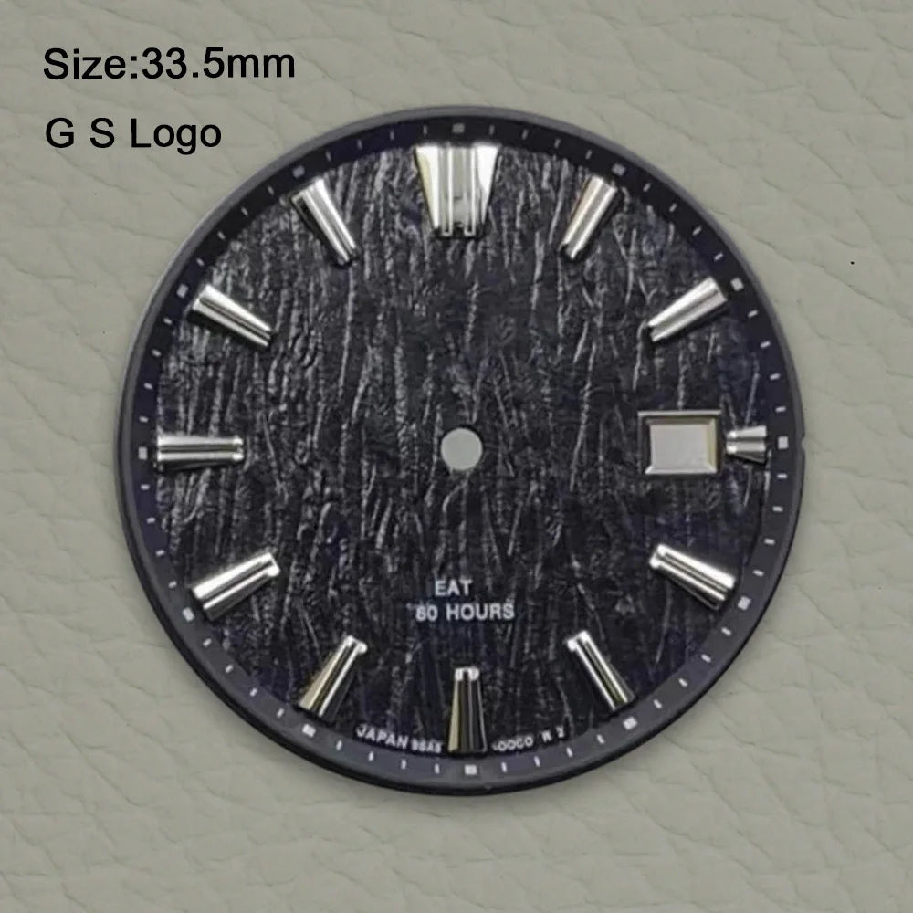 New 33.5mm G S Logo Dial water ripple Dial Suitable For NH36 Nh35 Movement High Quality Watch Modification Accessories
