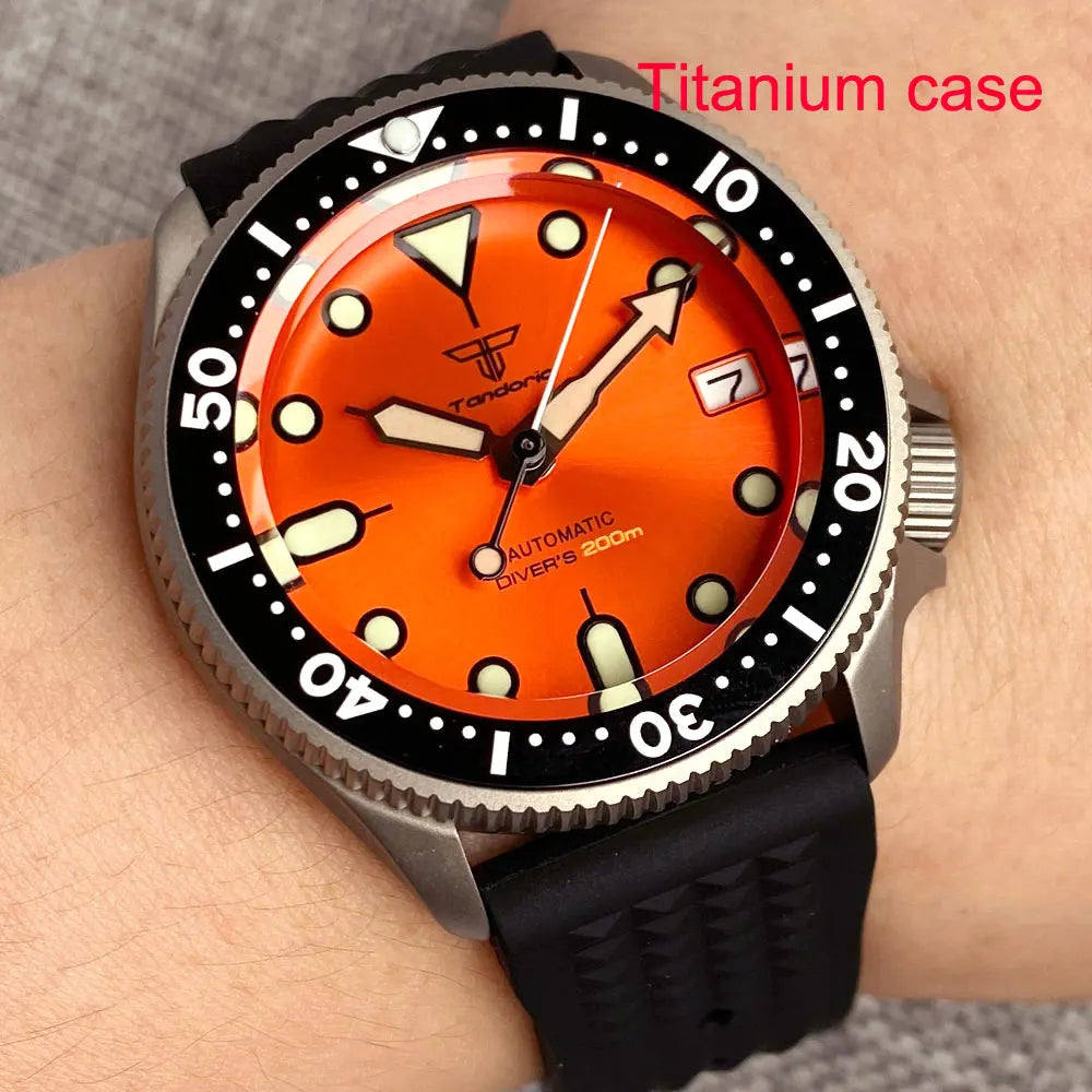 Tandorio Titanium Retro SKX TD249 Dive Automatic Watch 37mm NH35 20bar 120clicks main image 0