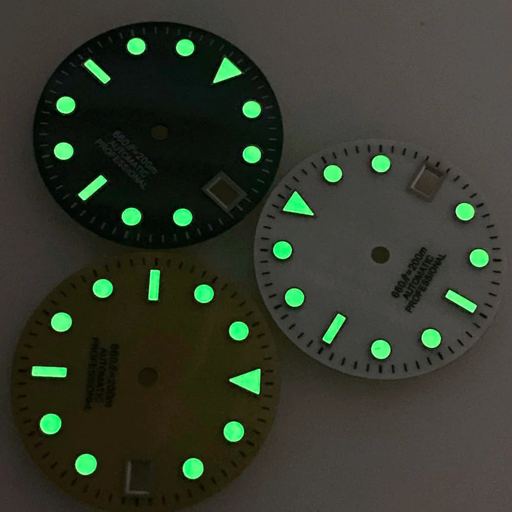 SUB MOP Watch Dial 29mm for NH 35 NH 36 D iver Watch Parts Black/Orange/White 3.8/3 dial feet Green Luminous