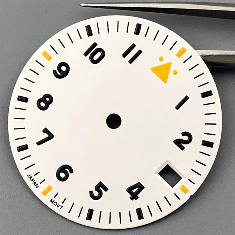 Watch Dial 29mm Pilot Style Black Green White Dial C3 Green Luminous Fit NH35 NH36 ETA2824 2836 PT5000 MIYOTA DG Movement