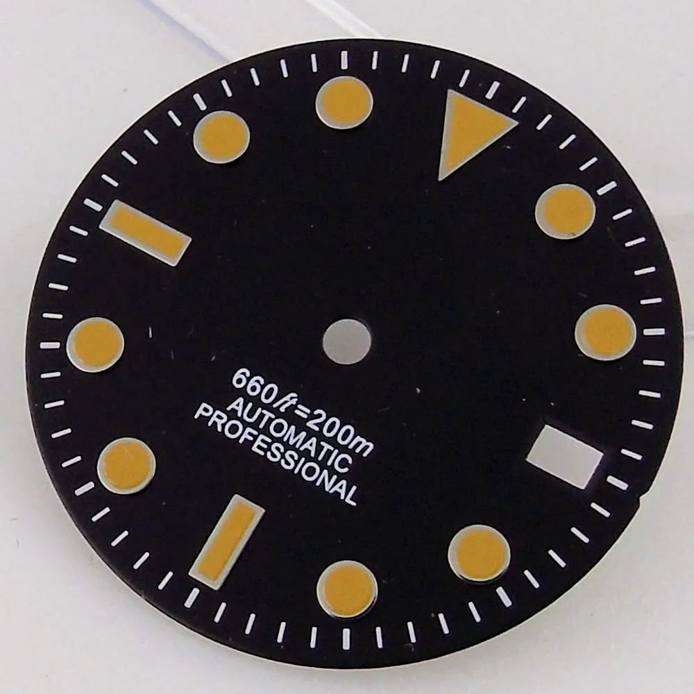 SU B Watch Part 28.5mm Watch Dial for NH 35 NH 36 NH 37 NH 38 NH 39 NH 70 NH 72 Di ver Wristwatch Parts Green/Black Index Repair Tool
